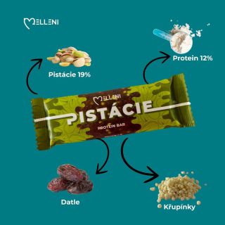 ⭐️Vaše oblíbená⭐️ Pistácie, křupinky s bílou čokoládou a dávka proteinu – to je MELLENI Pistácie! 💚 Výrazná chuť pistácií,...